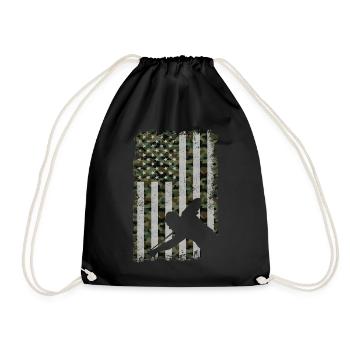 Billiards Pool Player Ball - Drawstring Bag - black - Front