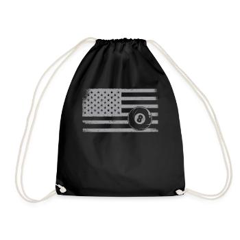 Billiards Pool Player Ball - Drawstring Bag - black - Front