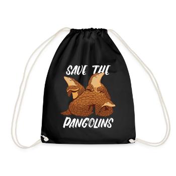 Pangolin Animal Pangolins Endangered Ar - Drawstring Bag - black - Front