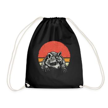 Raton laveur - Sac de sport léger - noir - Devant