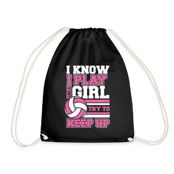 Volleyball Player Beach Volleyball Volleyball S - Drawstring Bag - black - Front