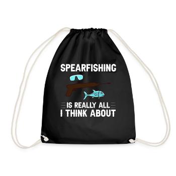 Spearfishing Spear Fishermen Fish Spear Fishermen - Drawstring Bag - black - Front