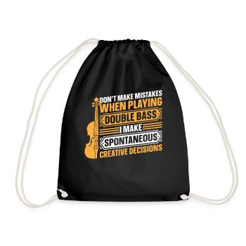 Double Bassist - Don't Make Mistakes When Playing - Drawstring Bag - black - Front