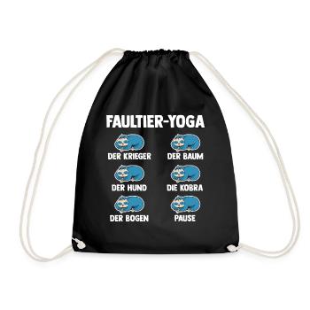 Faultier Yoga - Turnbeutel - Schwarz - Vorne