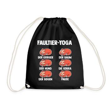 Faultier Yoga - Turnbeutel - Schwarz - Vorne