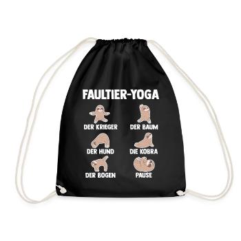 Faultier Yoga - Turnbeutel - Schwarz - Vorne