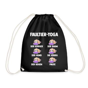 Faultier Yoga - Turnbeutel - Schwarz - Vorne