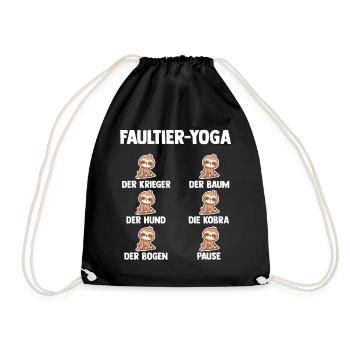 Faultier Yoga - Turnbeutel - Schwarz - Vorne