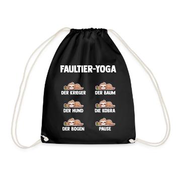 Faultier Yoga - Turnbeutel - Schwarz - Vorne