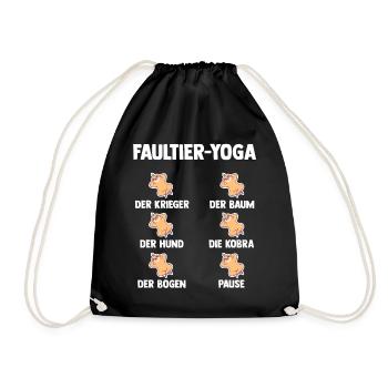 Faultier Yoga - Turnbeutel - Schwarz - Vorne
