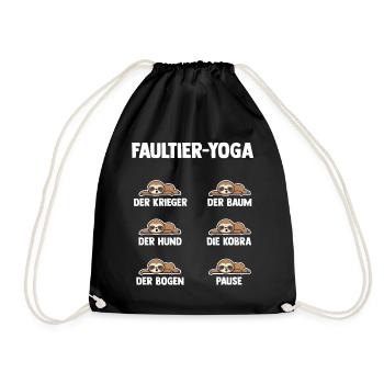 Faultier Yoga - Turnbeutel - Schwarz - Vorne