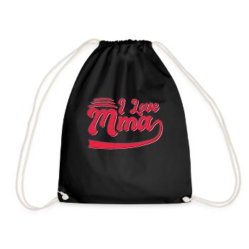 I love MMA - Drawstring Bag - black - Front