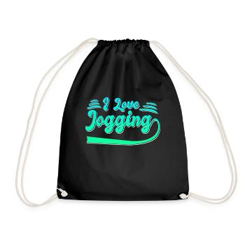 Ich liebe Joggen - Turnbeutel - Schwarz - Vorne