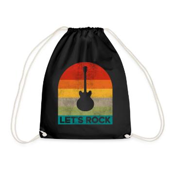 Lets Rock and Roll Musik - Turnbeutel - Schwarz - Vorne