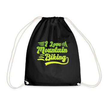 I love mountain biking - Drawstring Bag - black - Front