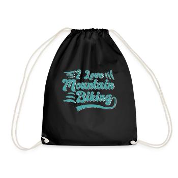 I love mountain biking - Drawstring Bag - black - Front