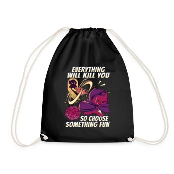 D20 Cat design for an RPG GAMER - Drawstring Bag - black - Front
