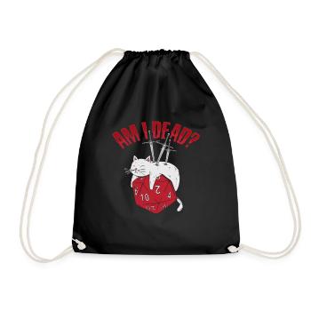 Dead D20 Cat Design for an RPG GAMER - Drawstring Bag - black - Front