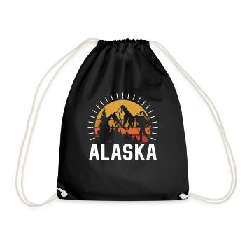 Alaska Wanderer Wandern Wanderung Natur - Turnbeutel - Schwarz - Vorne