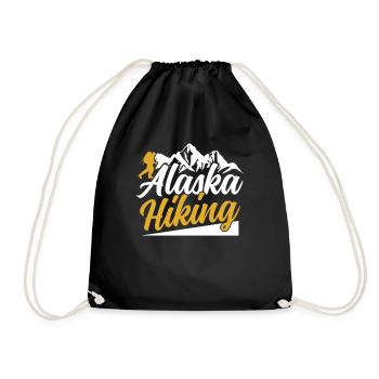 Alaska Wandern Natur Wanderer Wanderung - Turnbeutel - Schwarz - Vorne