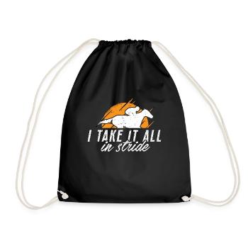 Show Jumping I Take It All Horse Lover Show Jumper - Drawstring Bag - black - Front