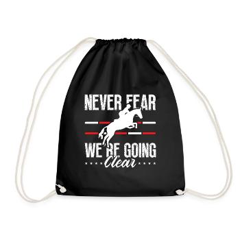 Show Jumping Never Fear We're Horses Show Jumper - Turnbeutel - Schwarz - Vorne