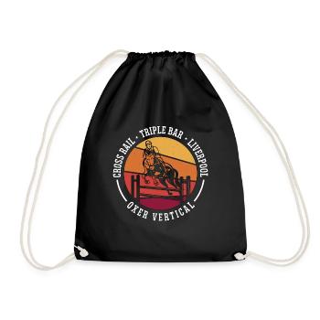 Saut d’obstacles Cross Rail Triple Bar Retro Horses - Sac de sport léger - noir - Devant