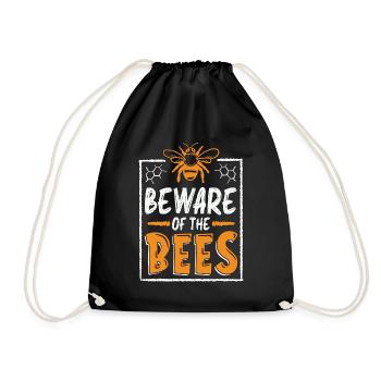 Beekeeping Beware Of The Bees Apiarist Beekeeper - Drawstring Bag - black - Front