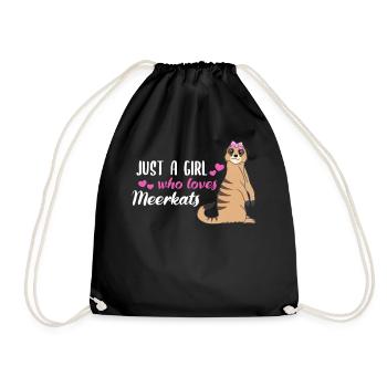 Meerkat Saying Gift Ladies Girl - Drawstring Bag - black - Front