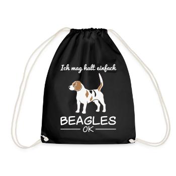 Beagle Hund Hundeliebhaber Spruch Geschenk - Turnbeutel - Schwarz - Vorne