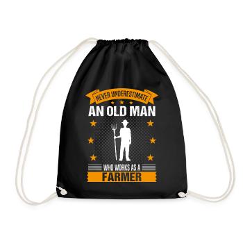 Agriculteur Agriculteur Vieil homme disant cadeau d’homme - Sac de sport léger - noir - Devant