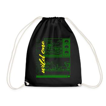 Memaw Shirt, Memaw Of The Wild One Zoo Trip Tee, - Drawstring Bag - black - Front