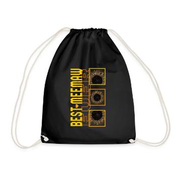 Memaw Simple Shirt, Best Memaw Ever Sunflower Tee - Drawstring Bag - black - Front