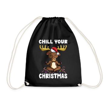 Elk Elk Yoga Namaste Christmas Elk Antlers - Drawstring Bag - black - Front