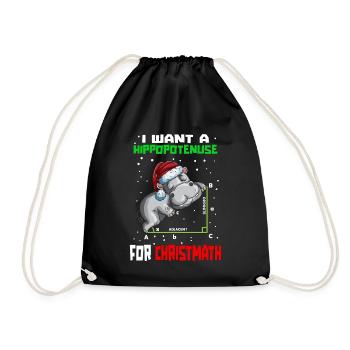 Apprenez les maths drôles d’hippopotames à Noël - Sac de sport léger - noir - Devant