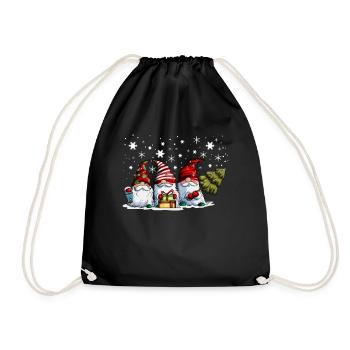 Funny Santa Claus Disguise Christmas Time - Drawstring Bag - black - Front