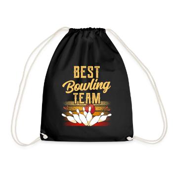 Best Bowling Team Hobby Team Bowling Bowler - Drawstring Bag - black - Front