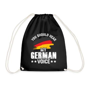 You should hear my German voice German - Drawstring Bag - black - Front