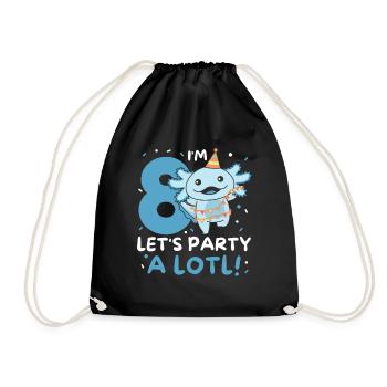 8ème anniversaire axolotl huit ans axolotls sucrés - Sac de sport léger - noir - Devant