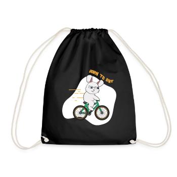 Né pour faire du vélo I Lapin de vélo I Cycliste | Lapin - Sac de sport léger - noir - Devant