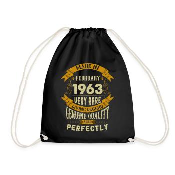 Février 1963 Vintage Vintage Anniversaire - Sac de sport léger - noir - Devant