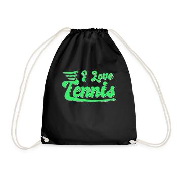 I love tennis - Drawstring Bag - black - Front