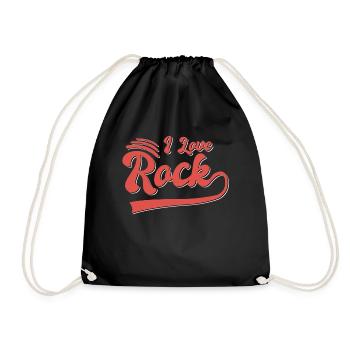 Ich liebe Rock - Turnbeutel - Schwarz - Vorne