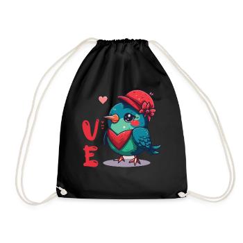Valentine's Day girlfriend, boyfriend, man, wife partner - Drawstring Bag - black - Front