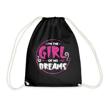 Petite amie, petit ami, homme, partenaire de la Saint-Valentin - Sac de sport léger - noir - Devant