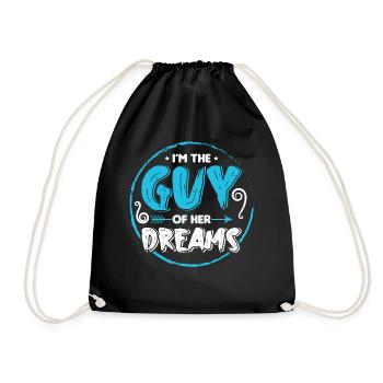 Valentine's Day girlfriend, boyfriend, man, wife partner - Drawstring Bag - black - Front