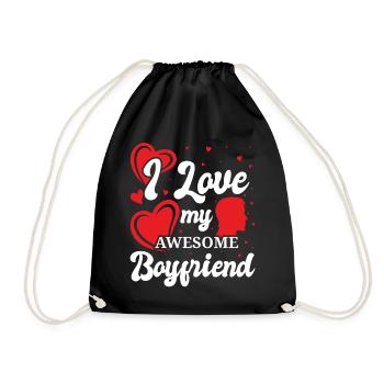 Petite amie, petit ami, homme, partenaire de la Saint-Valentin - Sac de sport léger - noir - Devant