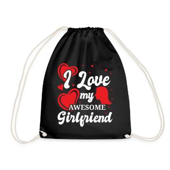 Petite amie, petit ami, homme, partenaire de la Saint-Valentin - Sac de sport léger - noir - Devant