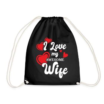 Petite amie, petit ami, homme, partenaire de la Saint-Valentin - Sac de sport léger - noir - Devant