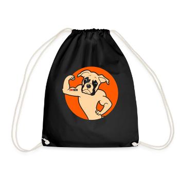 Boxer Dog Love Dog - Drawstring Bag - black - Front